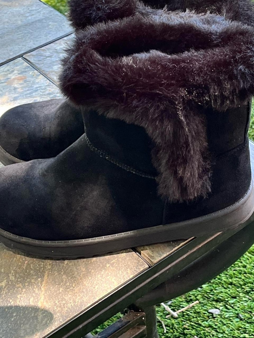 Kohl's Black Faux Fur Ankle Winter Boots